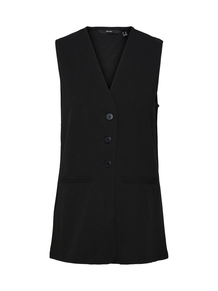 VERO MODA Black Long Line Waistcoat - Image 4 of 4