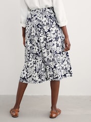 Seasalt Cornwall Blue Ready Sail Printed Jersey Midi Skirt - Image 2 of 5