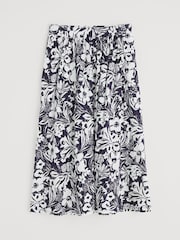 Seasalt Cornwall Blue Ready Sail Printed Jersey Midi Skirt - Image 4 of 5