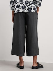 Seasalt Cornwall Black Merrivale Linen Culottes Trousers - Image 2 of 5
