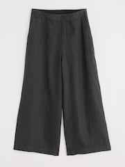 Seasalt Cornwall Black Merrivale Linen Culottes Trousers - Image 4 of 5