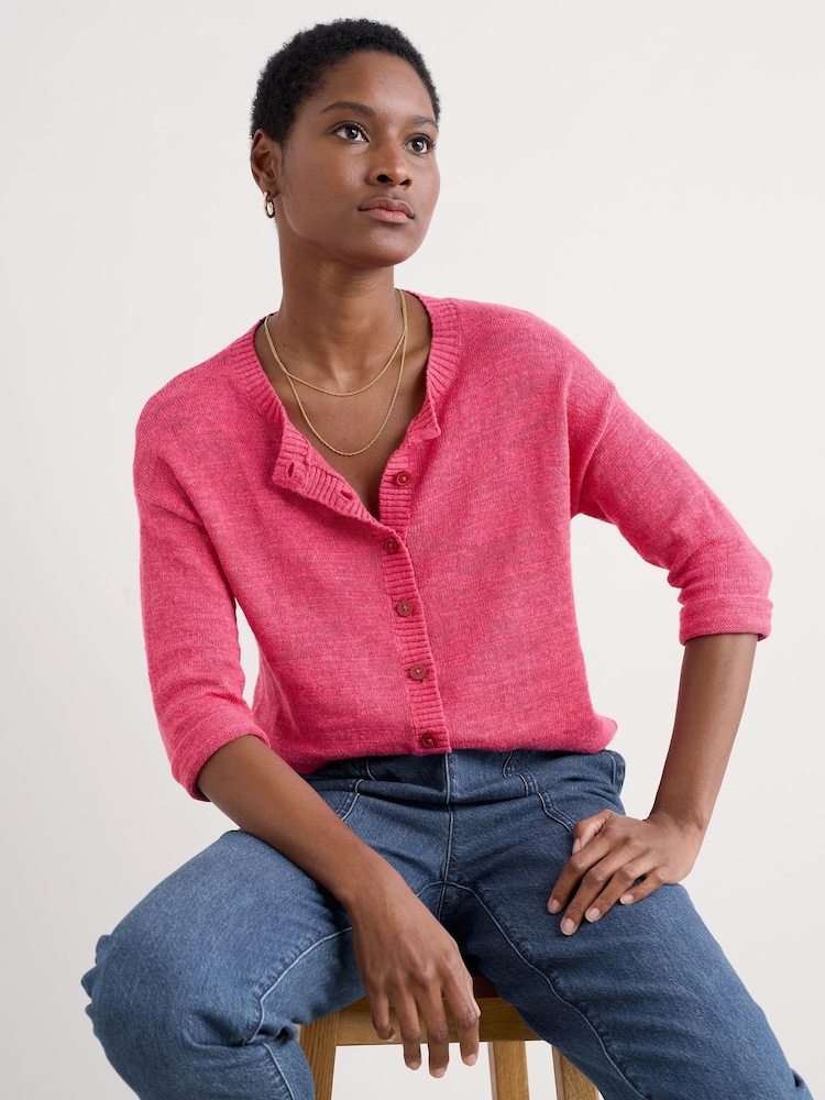 Seasalt Cornwall Pink Pentire Steps Cardigan - Image 1 of 5