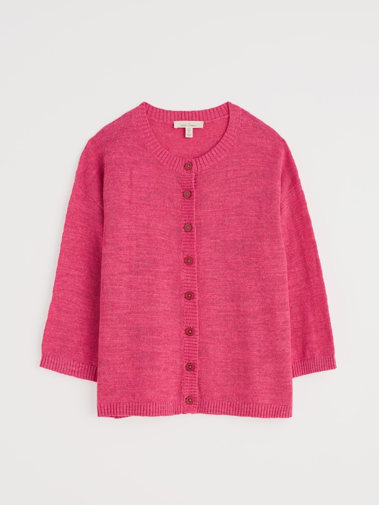 Seasalt Cornwall Pink Pentire Steps Cardigan - Image 4 of 5