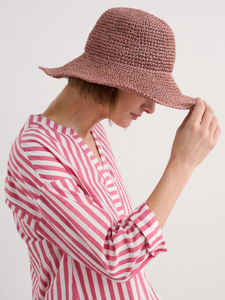 Seasalt Cornwall Pink Sculpture Garden Hat Light Rose - Image 2 of 4