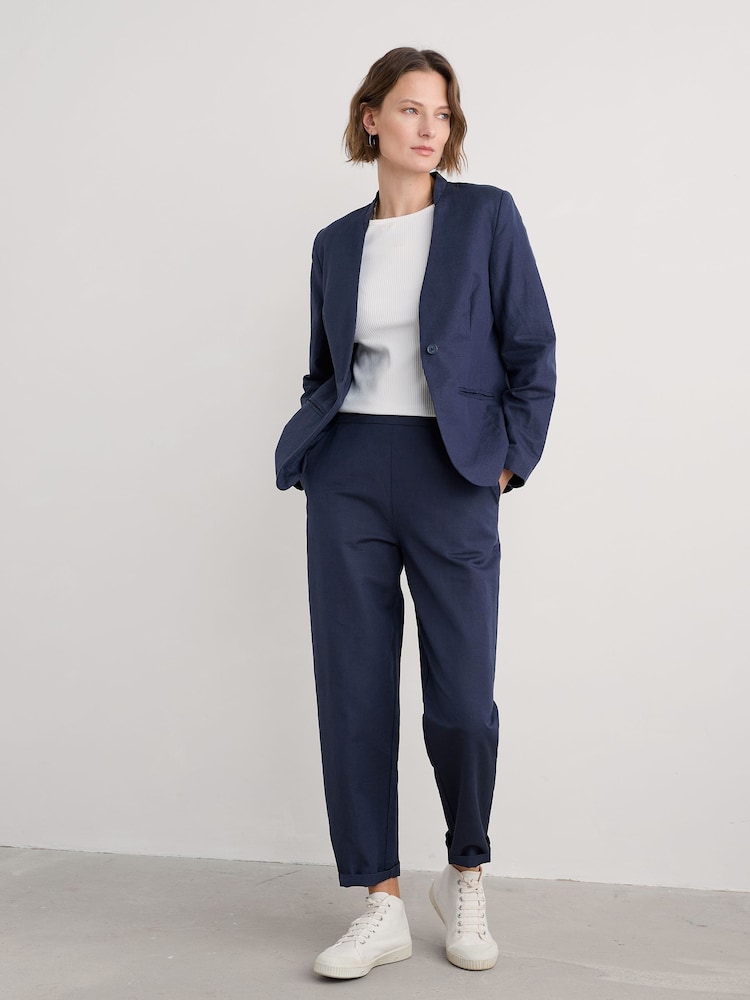 Seasalt Cornwall Blue Quintet Linen Blend Blazer - Image 2 of 5