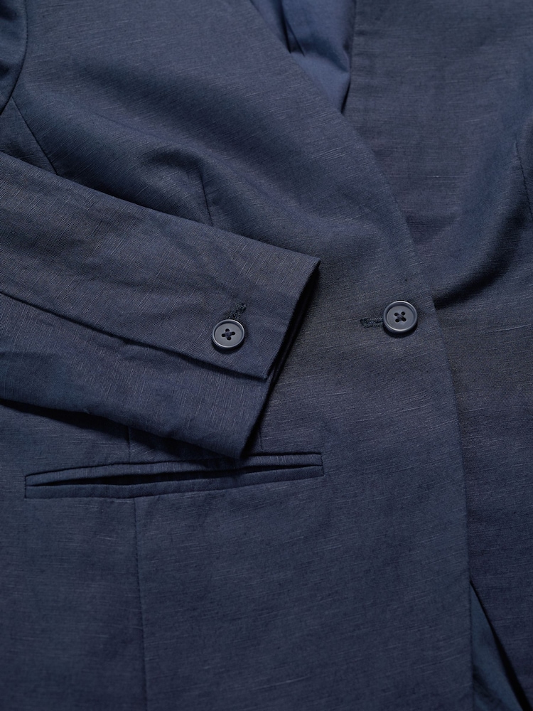 Seasalt Cornwall Blue Quintet Linen Blend Blazer - Image 5 of 5