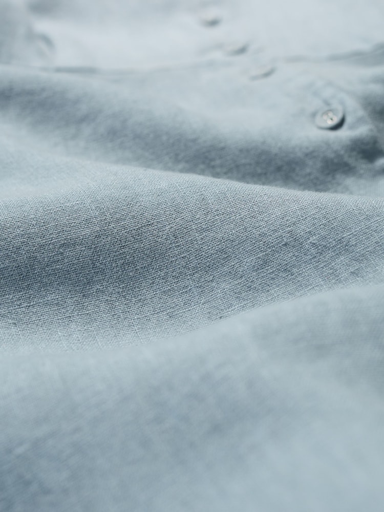 Seasalt Cornwall Blue Carved Wood Midi 100% Linen Dress - Image 5 of 5