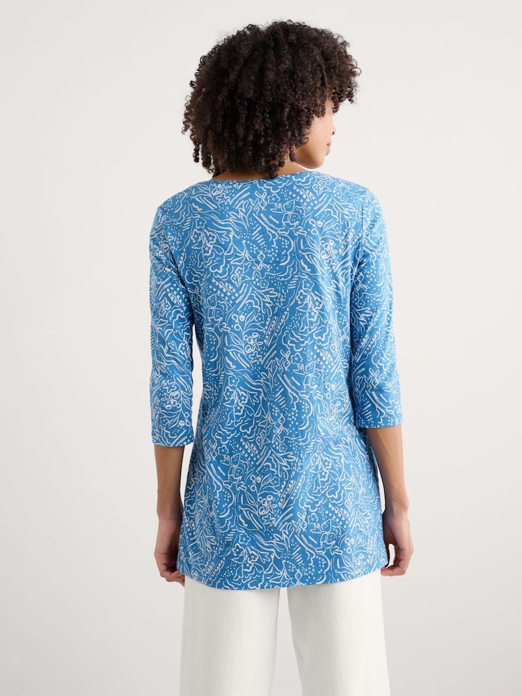 Seasalt Cornwall Busy Lizzy 3/4 Sleeve Slub Jersey 100% Cotton Tunic - Imagen 2 de 5