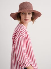 Seasalt Cornwall Pink Sculpture Garden Wide Brim Sunhat - Image 1 of 4