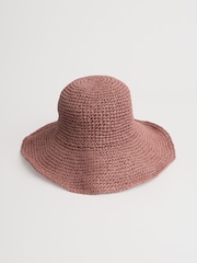 Seasalt Cornwall Pink Sculpture Garden Wide Brim Sunhat - Image 3 of 4