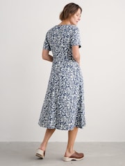 Seasalt Cornwall Blue Fox Path Printed Chambray 100% Cotton Dress - Image 2 of 5