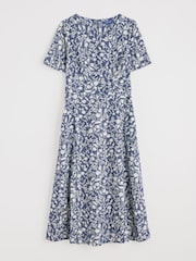 Seasalt Cornwall Blue Fox Path Printed Chambray 100% Cotton Dress - Image 4 of 5