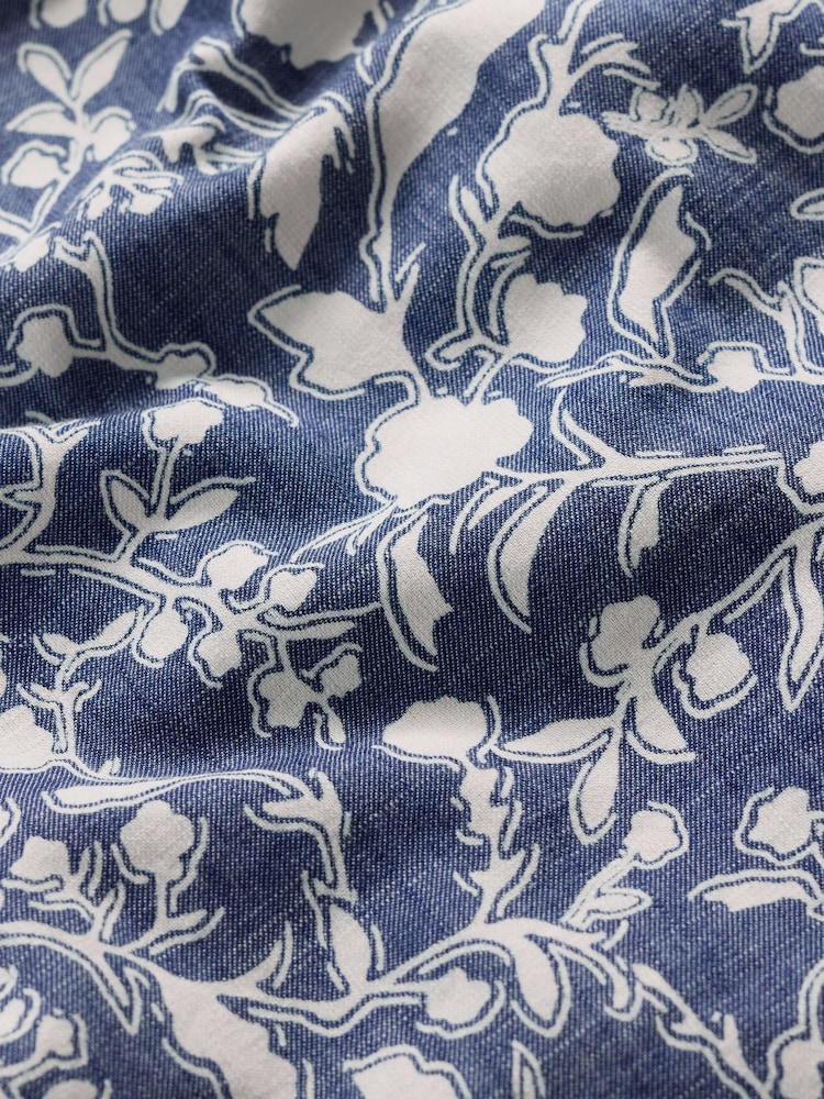 Seasalt Cornwall Blue Fox Path Printed Chambray 100% Cotton Dress - Image 5 of 5