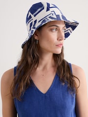 Seasalt Cornwall Blue Celia Cotton Sun Hat - Image 2 of 5