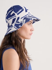 Seasalt Cornwall Blue Celia Cotton Sun Hat - Image 3 of 5