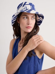 Seasalt Cornwall Blue Celia Cotton Sun Hat - Image 4 of 5