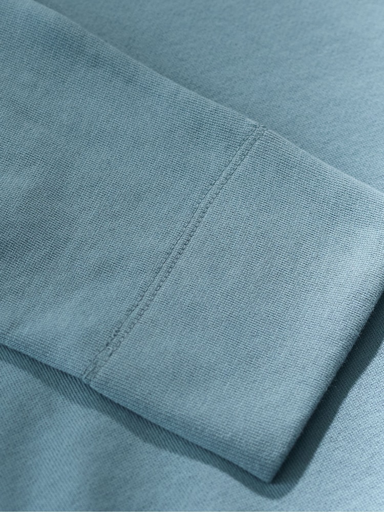 Seasalt Cornwall Blue Clear Wing V-Neck Collared 100% Cotton Sweatshirt - Image 5 of 5