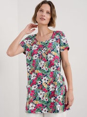 Negro - Seasalt Cornwall Busy Lizzy Short Sleeve 100% Cotton Tunic - Imagen 1 de 5