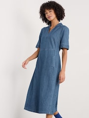 Seasalt Cornwall Blue Fen Violet Denim Dress - Image 1 of 5