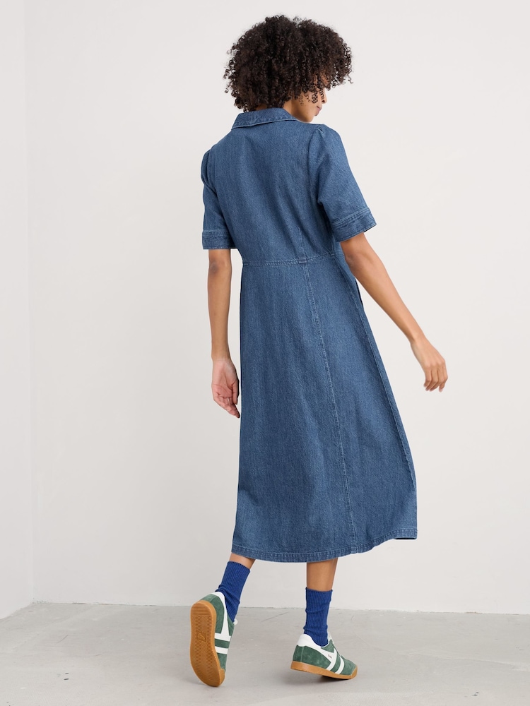 Seasalt Cornwall Blue Fen Violet Denim Dress - Image 2 of 5