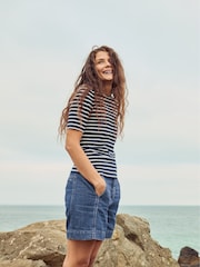 Seasalt Cornwall Blue Gorse Lane Rib T-Shirt - Image 3 of 8