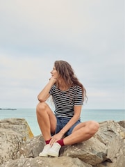 Seasalt Cornwall Blue Gorse Lane Rib T-Shirt - Image 5 of 8