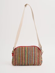 Seasalt Cornwall Brown Flourish Jute Striped Cross-Body Bag - Image 1 of 4
