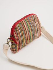 Seasalt Cornwall Brown Flourish Jute Striped Cross-Body Bag - Image 2 of 4
