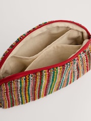 Seasalt Cornwall Brown Flourish Jute Striped Cross-Body Bag - Image 3 of 4