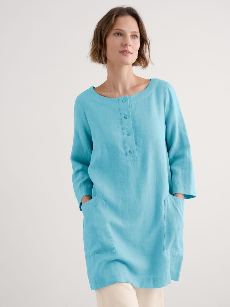 Seasalt Cornwall Harbour Wall 100% Linen Tunic - Imagen 1 de 5