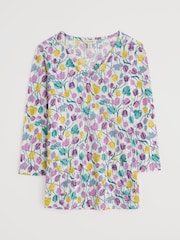 Seasalt Cornwall Black Gypsophilia Notch Neck 100% Cotton Top - Image 4 of 5