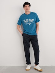 Seasalt Cornwall Blue Mens Midwatch 100% Cotton T-Shirt - Image 1 of 5