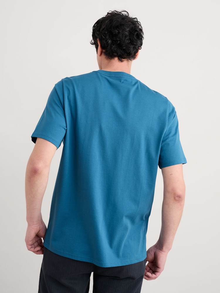 Seasalt Cornwall Blue Mens Midwatch 100% Cotton T-Shirt - Image 2 of 5