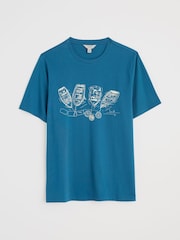Seasalt Cornwall Blue Mens Midwatch 100% Cotton T-Shirt - Image 4 of 5