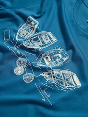 Seasalt Cornwall Blue Mens Midwatch 100% Cotton T-Shirt - Image 5 of 5