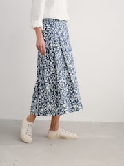 Seasalt Cornwall Blue Jamboree Chambray Midi 100% Cotton Skirt - Image 3 of 5