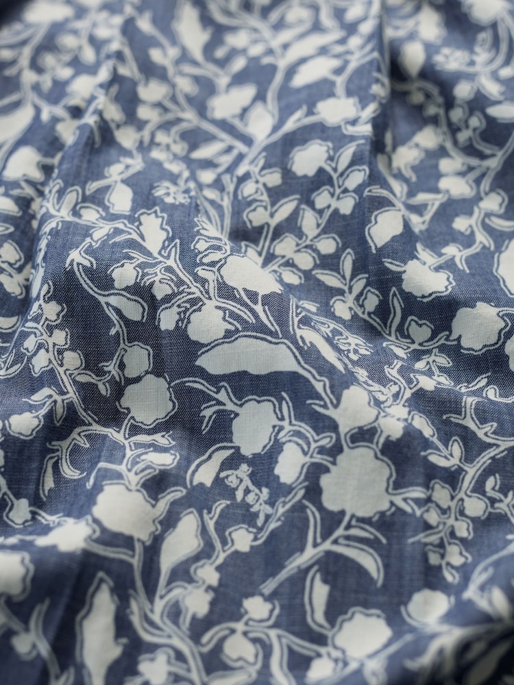 Seasalt Cornwall Blue Jamboree Chambray Midi 100% Cotton Skirt - Image 5 of 5