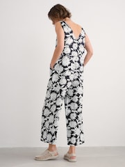 Seasalt Cornwall Daisy Shadow Inkwell Salt Air 100% Linen Jumpsuit - Image 2 of 5