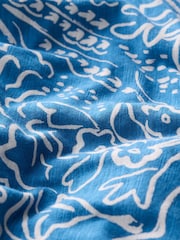 Seasalt Cornwall Blue 100% Cotton Strokes Short Sleeve Dress - Image 5 of 5