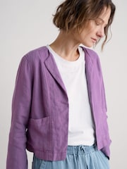 Seasalt Cornwall Purple Country Lane Linen Jacket - Image 1 of 5
