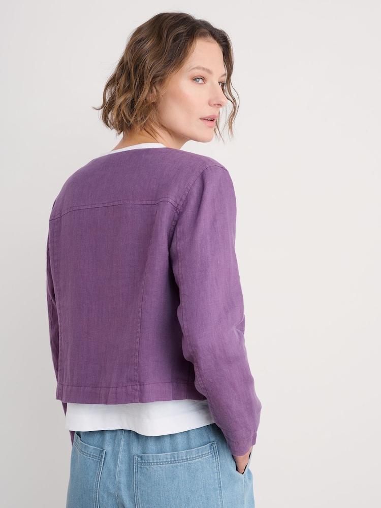 Seasalt Cornwall Purple Country Lane Linen Jacket - Image 2 of 5