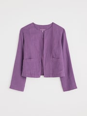Seasalt Cornwall Purple Country Lane Linen Jacket - Image 4 of 5