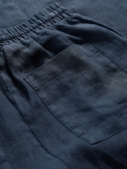Seasalt Cornwall Blue Tide Flow Wide Leg 100% Linen Trousers - Image 5 of 5