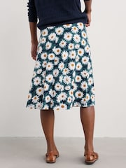 Seasalt Cornwall Blue Rose A-Line Skirt - Image 3 of 5