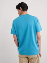 Seasalt Cornwall Cobalt Blue Mens Midwatch 100% Cotton T-Shirt - Image 2 of 5