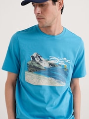 Seasalt Cornwall Cobalt Blue Mens Midwatch 100% Cotton T-Shirt - Image 3 of 5