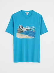 Seasalt Cornwall Cobalt Blue Mens Midwatch 100% Cotton T-Shirt - Image 4 of 5