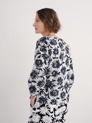 Seasalt Cornwall Blue Streamlet Floral Swing-Shape 100% Cotton Tunic - Image 2 of 5