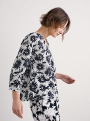 Seasalt Cornwall Blue Streamlet Floral Swing-Shape 100% Cotton Tunic - Image 3 of 5