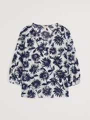 Seasalt Cornwall Blue Streamlet Floral Swing-Shape 100% Cotton Tunic - Image 4 of 5